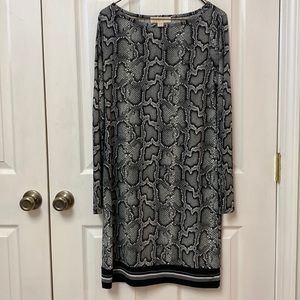 Michael Kors Gray/Black Snakeskin Print Dress size Medium